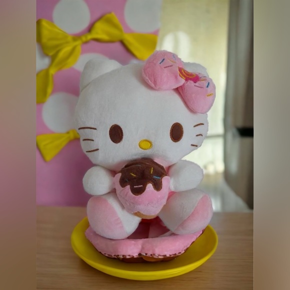 Adorable Kawaii Sanrio Hello Kitty Ice Cream Cone Plush Doll - Stuffed Toy - Picture 9 of 12